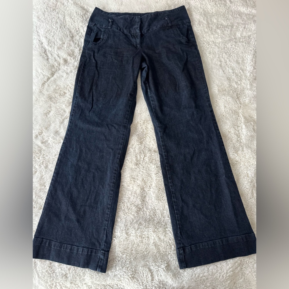 Vintage Y2K low rise dark wash flare jeans